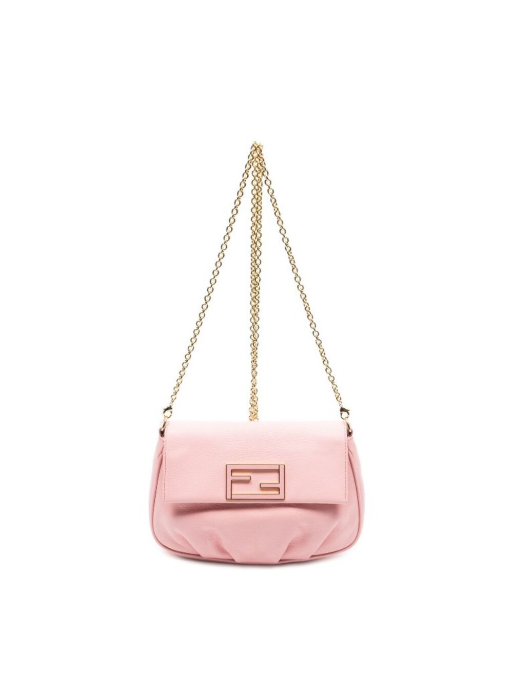 Fendi Star Pochette Crossbody Pink Calfskin Leather